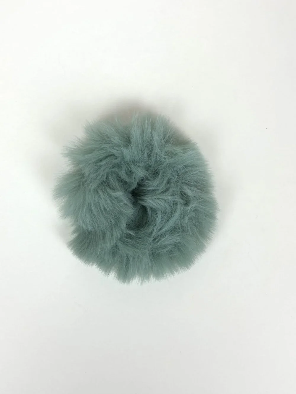 Cute set of soft fluffy fuzzy faux fur scrunchies pom pom hair ties. New